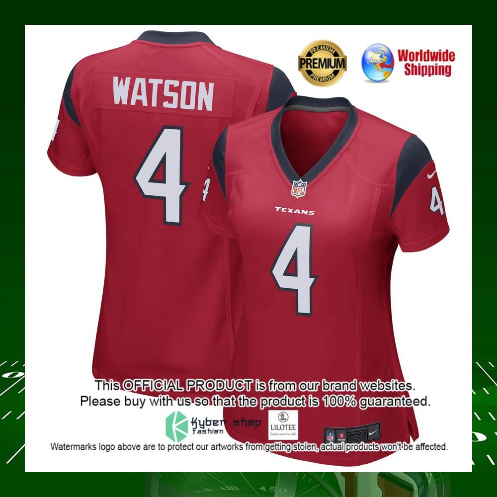 nfl deshaun watson houston texans nike womens team color red football jersey 1 884