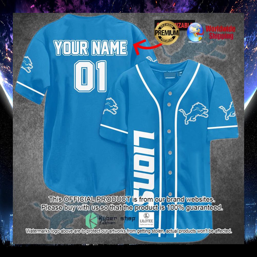 nfl detroit lions personalized baseball jersey 1 335