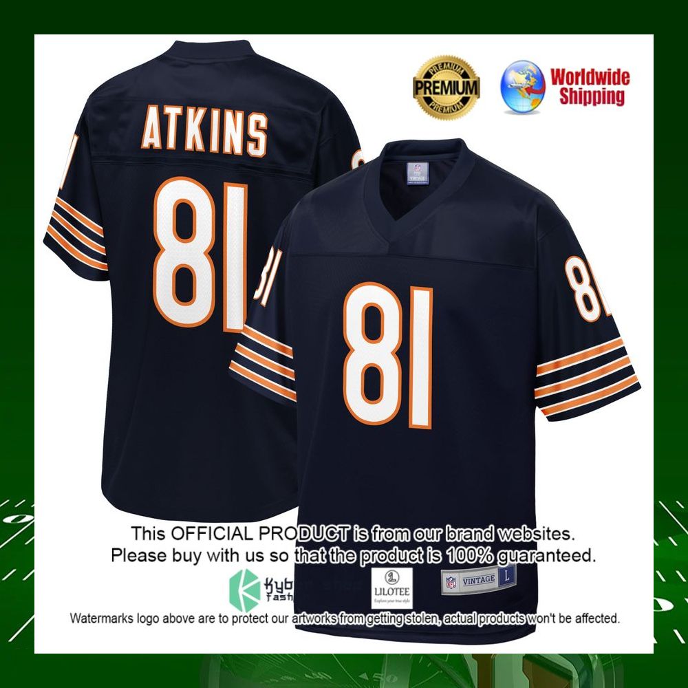 nfl doug atkins chicago bears pro line replica navy football jersey 1 415