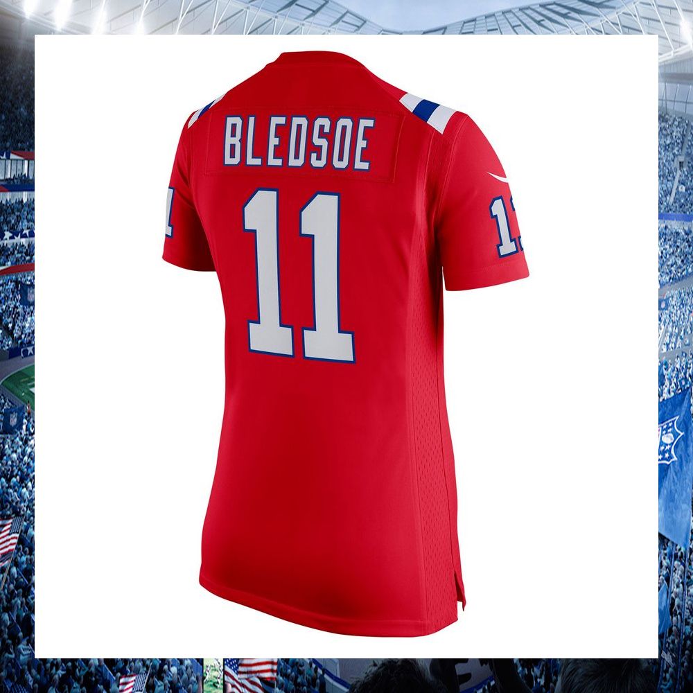 nfl drew bledsoe new england patriots nike womens retired red football jersey 3 861