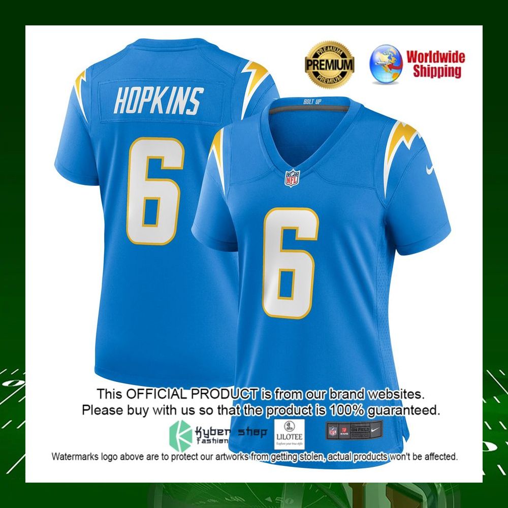 nfl dustin hopkins los angeles chargers nike womens powder blue football jersey 1 747
