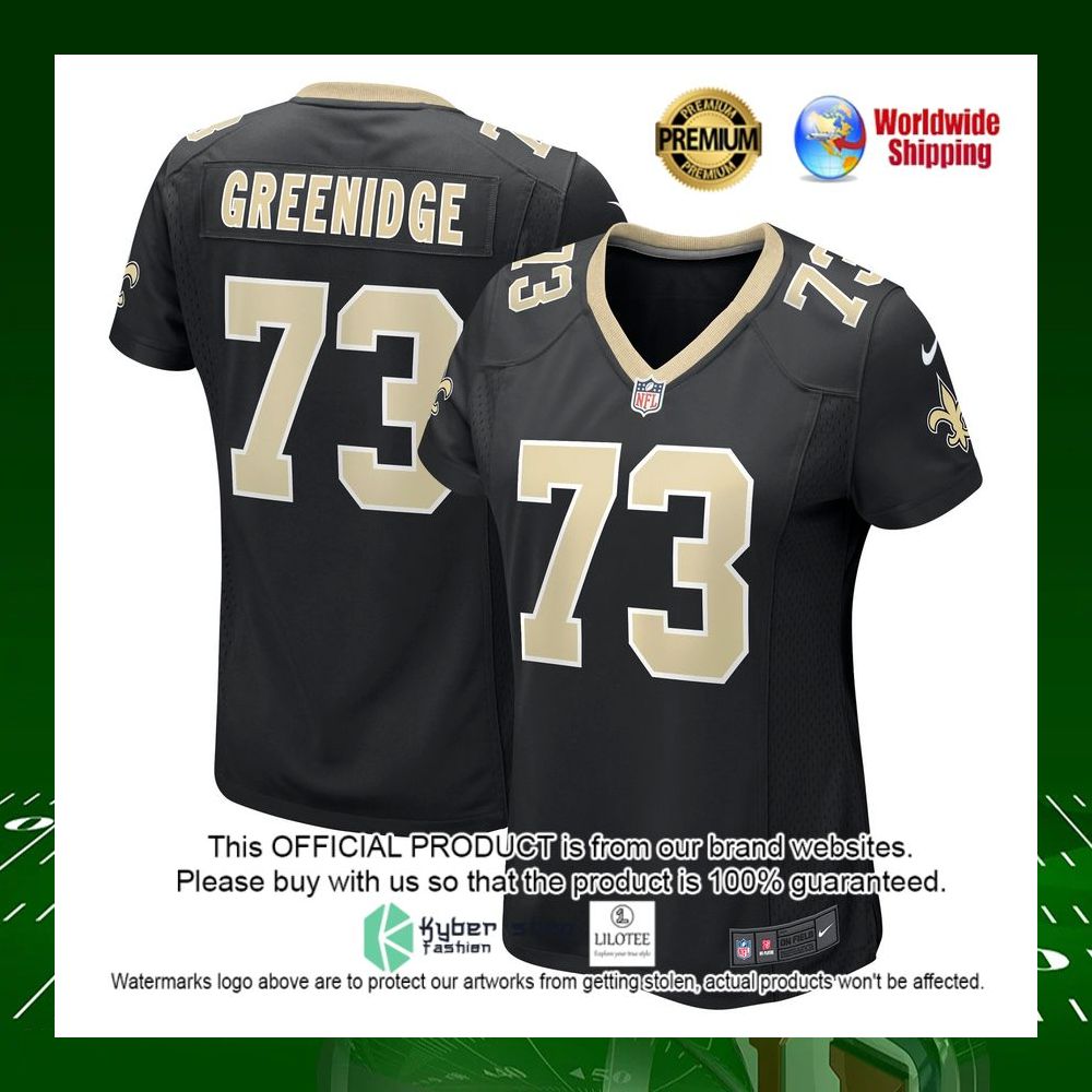 nfl ethan greenidge new orleans saints nike womens black football jersey 1 507