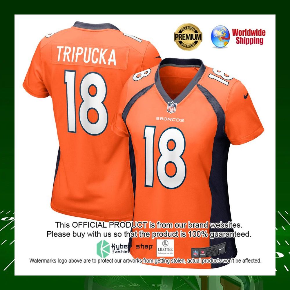 nfl frank tripucka denver broncos nike womens orange football jersey 1 208