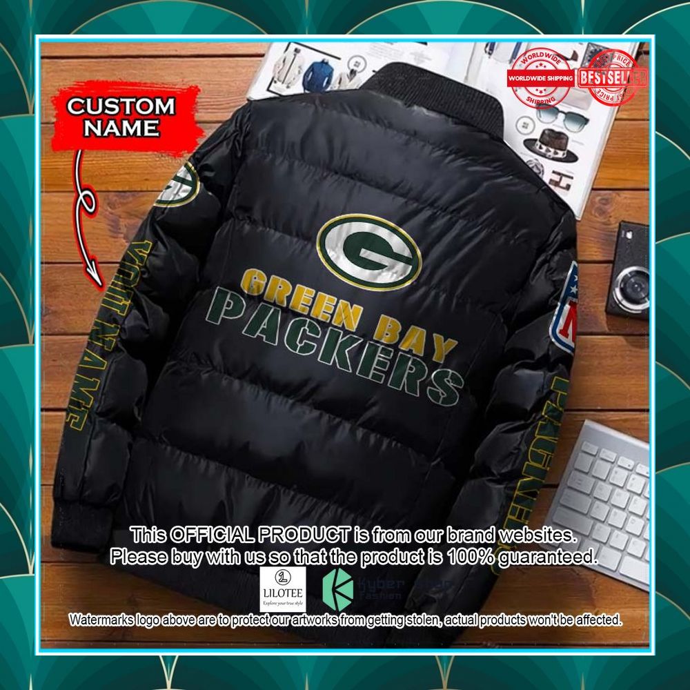 nfl green bay packers custom name puffer down jacket 2 681