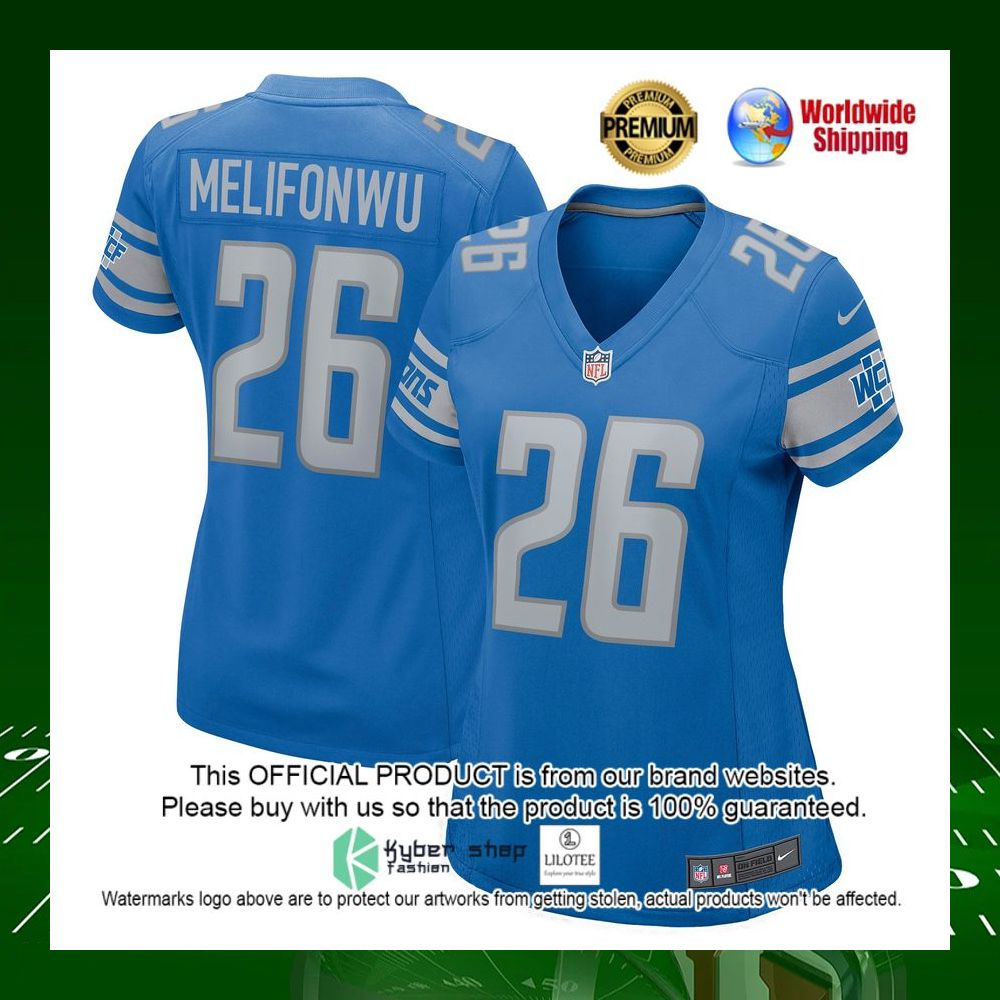 nfl ifeatu melifonwu detroit lions nike womens blue football jersey 1 948