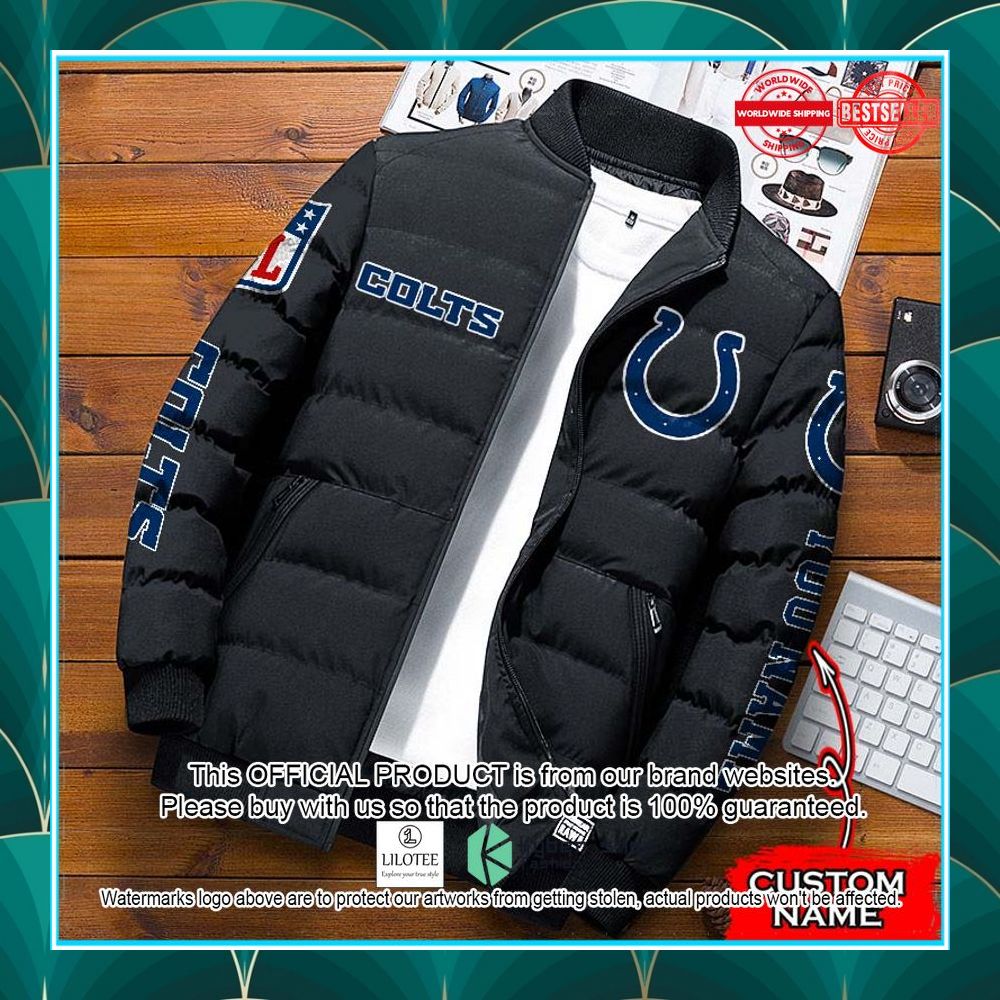 nfl indianapolis colts custom name puffer down jacket 1 666