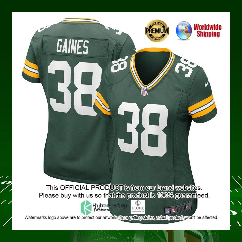 nfl innis gaines green bay packers nike womens green football jersey 1 969