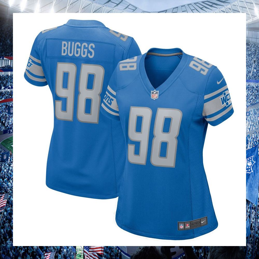 nfl isaiah buggs detroit lions nike womens blue football jersey 1 32