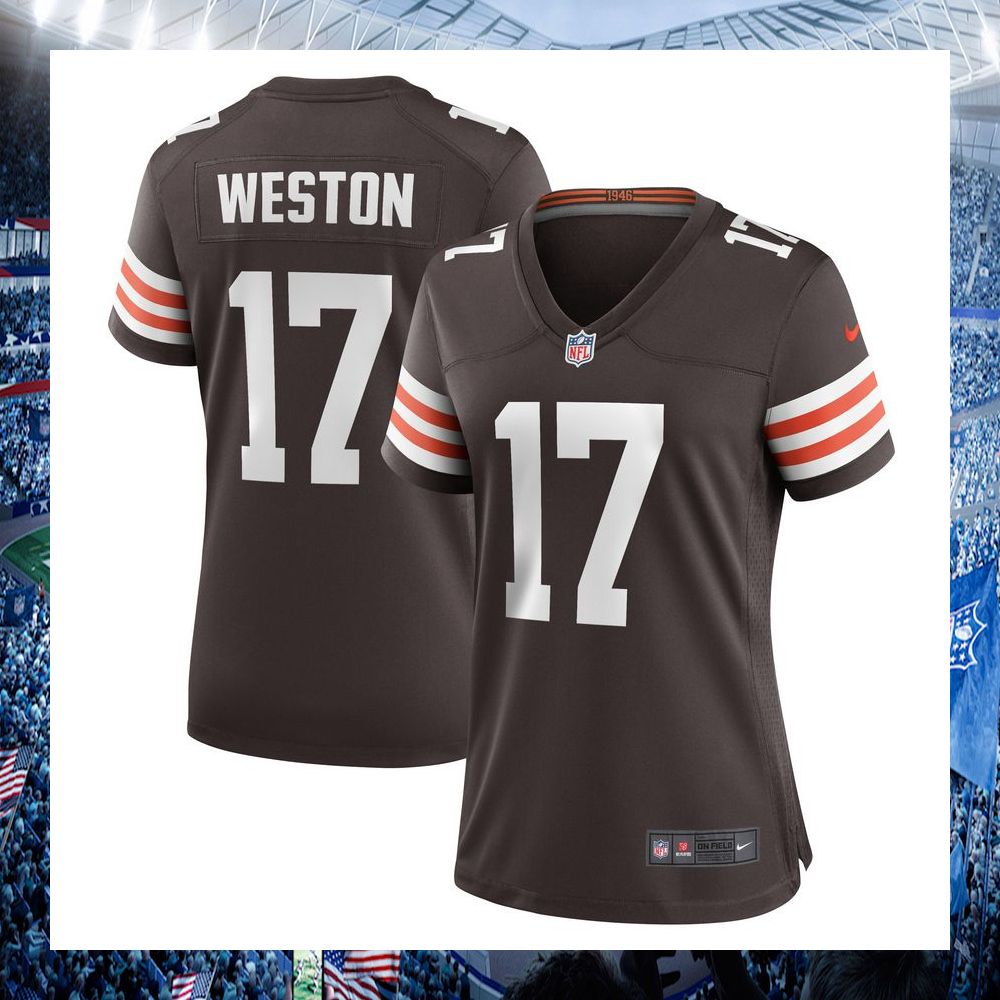 nfl isaiah weston cleveland browns nike womens brown football jersey 1 314