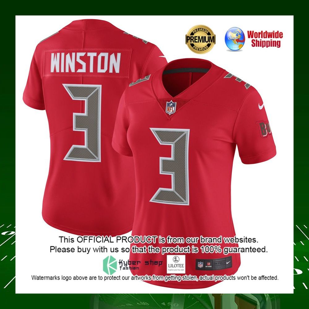 nfl jameis winston tampa bay buccaneers nike womens finished color rush limited red football jersey 1 24