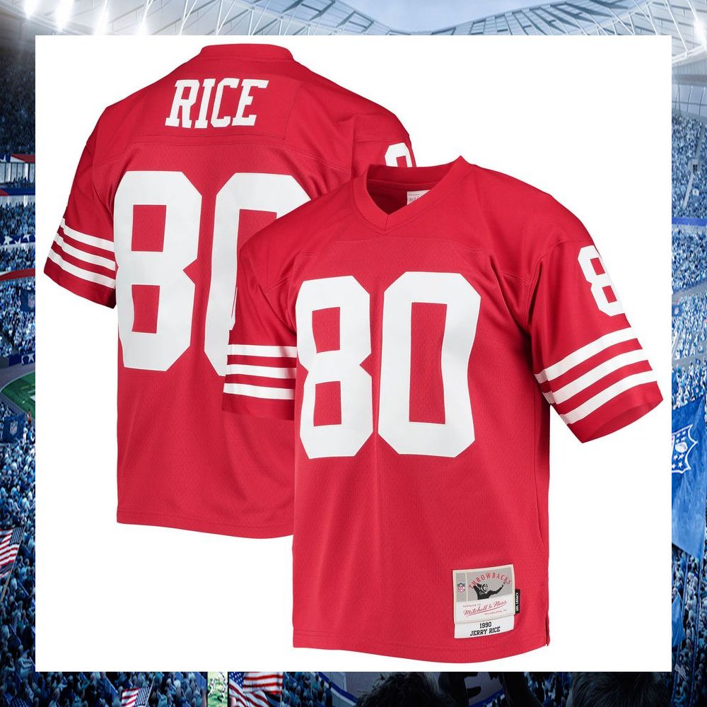 nfl jerry rice san francisco 49ers mitchell ness legacy replica scarlet football jersey 1 978