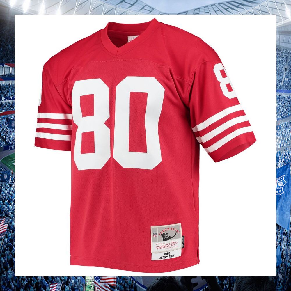 nfl jerry rice san francisco 49ers mitchell ness legacy replica scarlet football jersey 2 323