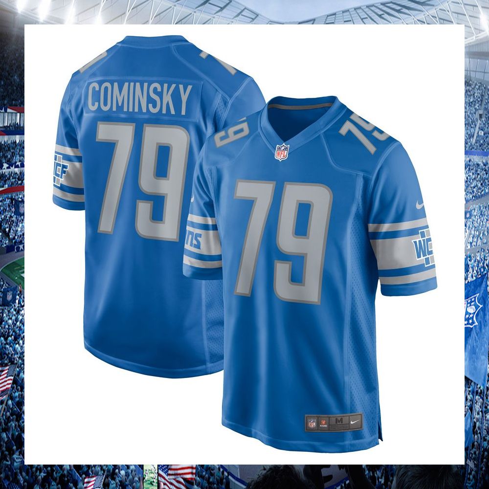 nfl john cominsky detroit lions nike blue football jersey 4 180