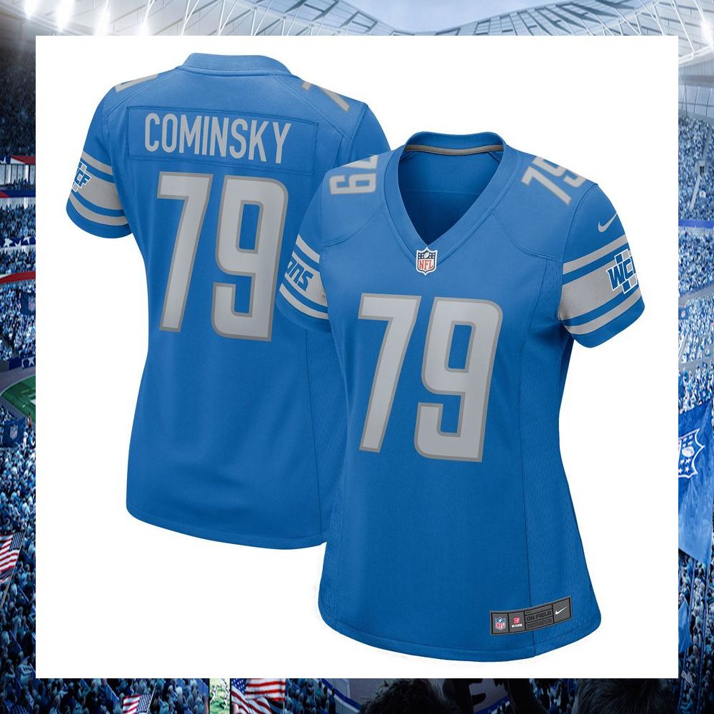 nfl john cominsky detroit lions nike womens blue football jersey 1 685