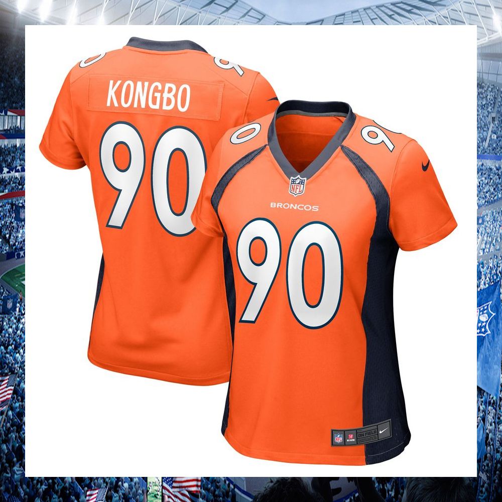 nfl jonathan kongbo denver broncos nike womens orange football jersey 1 662