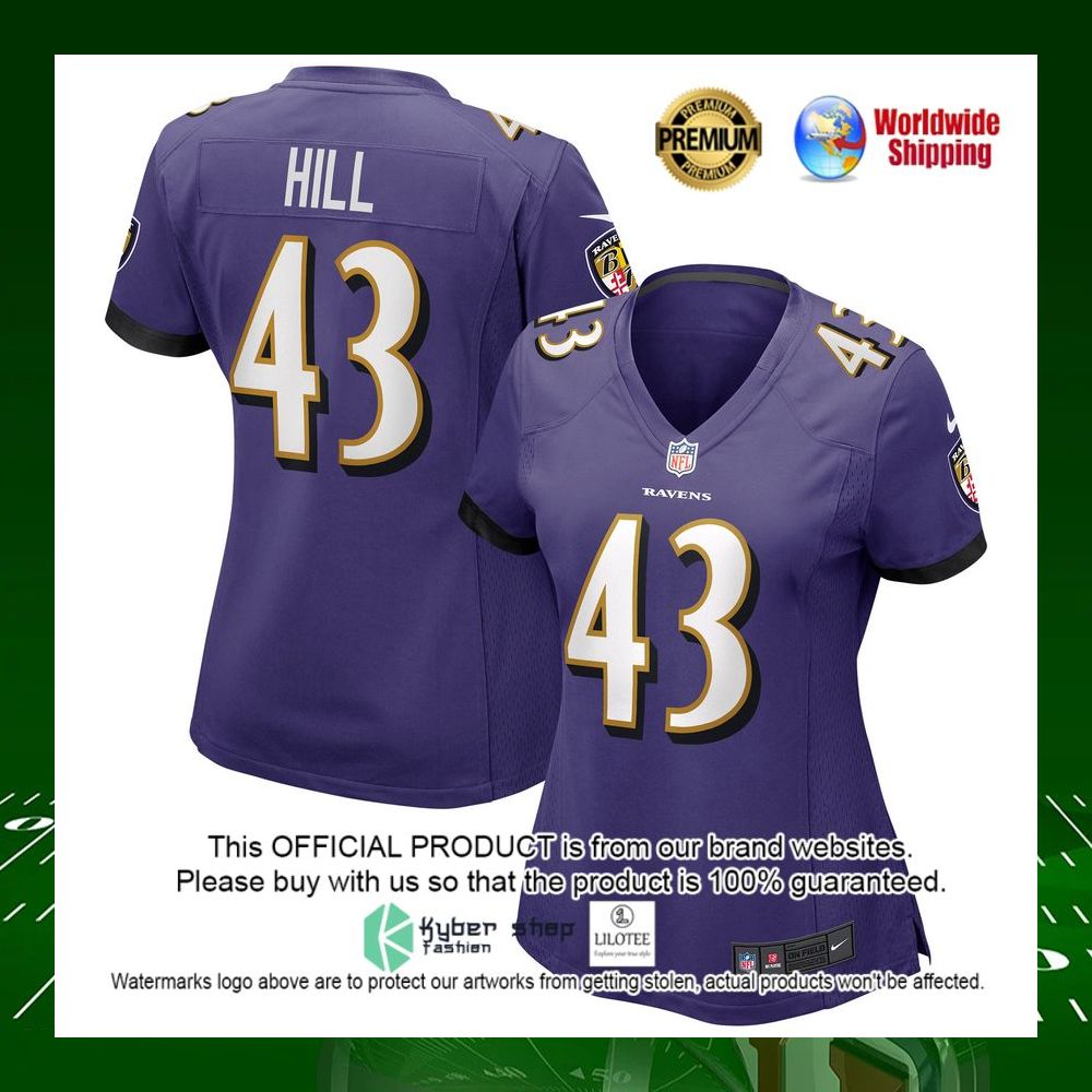 nfl justice hill baltimore ravens nike womens purple football jersey 1 671