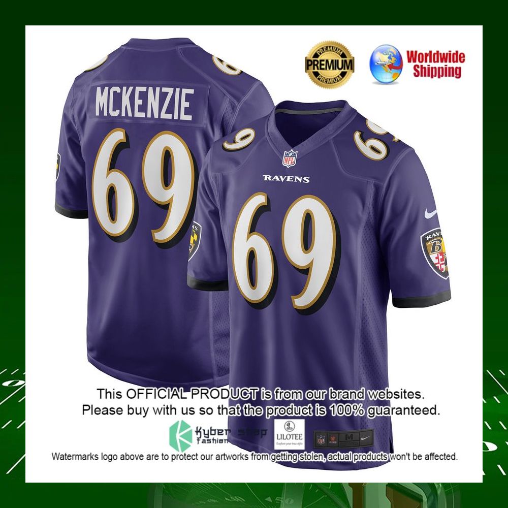 nfl kahlil mckenzie baltimore ravens nike purple football jersey 1 573