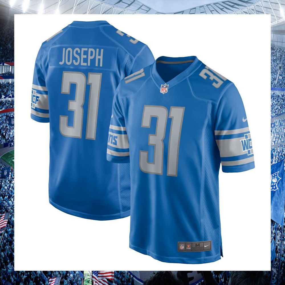nfl kerby joseph detroit lions nike blue football jersey 1 964