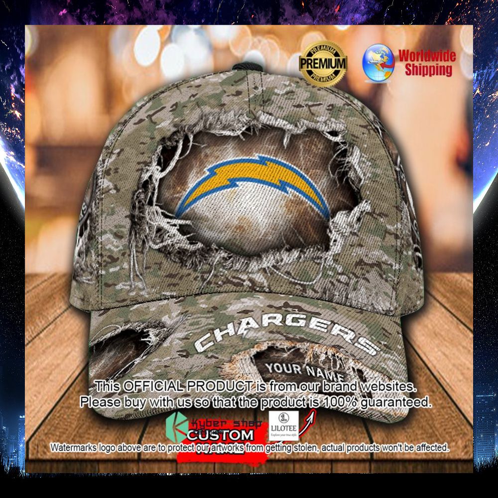 nfl los angeles chargers camo custom name cap 1 541