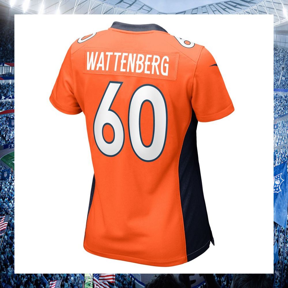 nfl luke wattenberg denver broncos nike womens orange football jersey 3 609