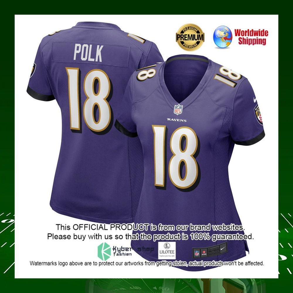 nfl makai polk baltimore ravens nike womens purple football jersey 1 147