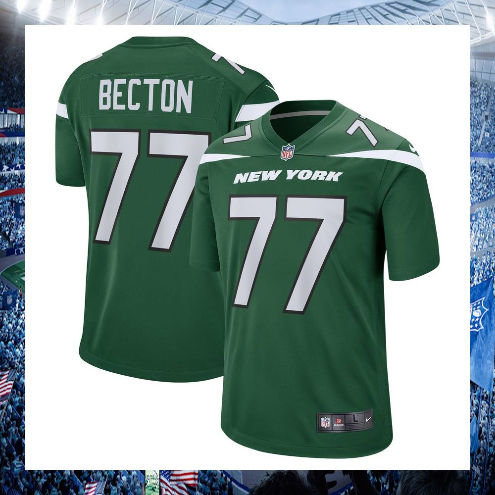 nfl mekhi becton new york jets nike gotham green football jersey 1 782