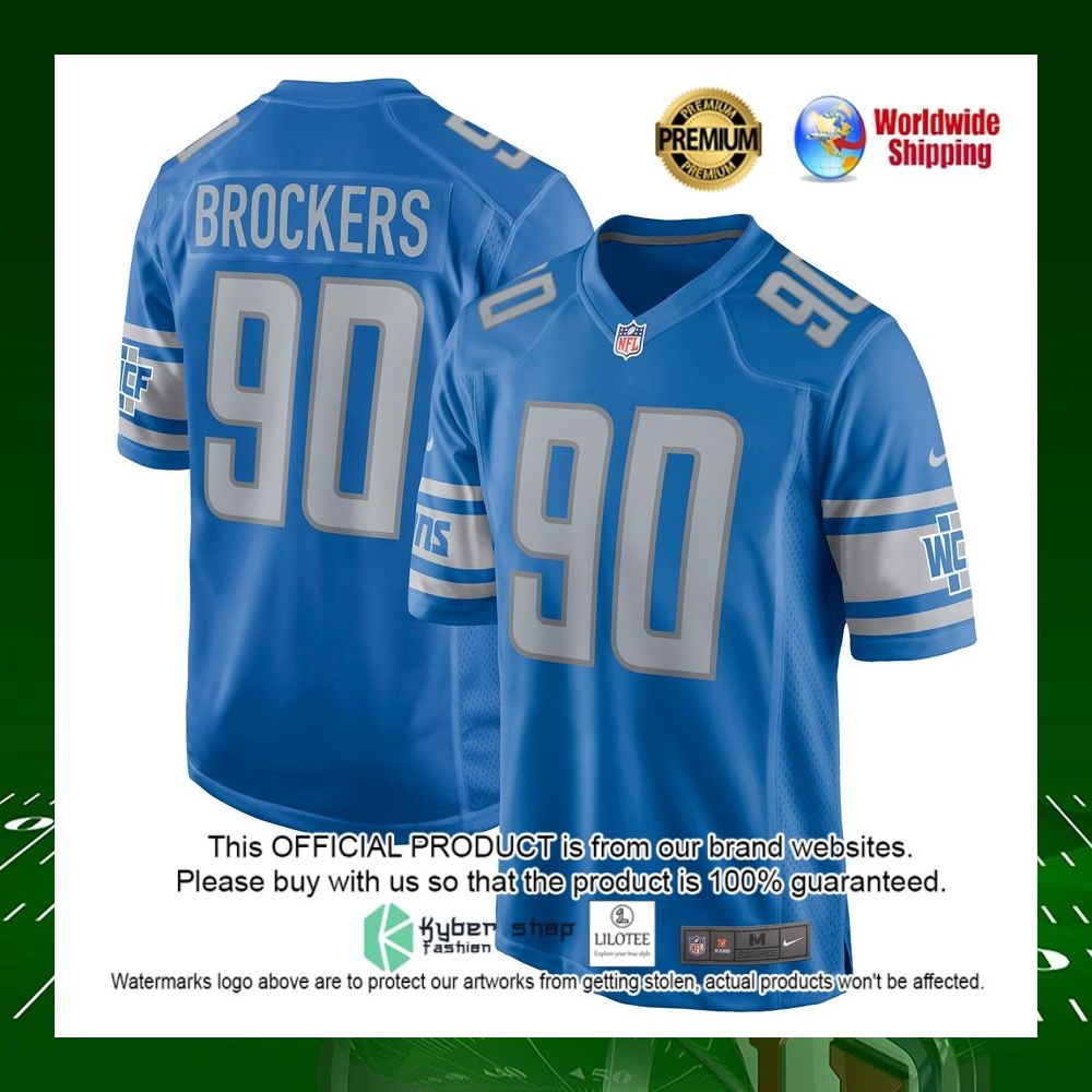 nfl michael brockers detroit lions nike blue football jersey 1 736