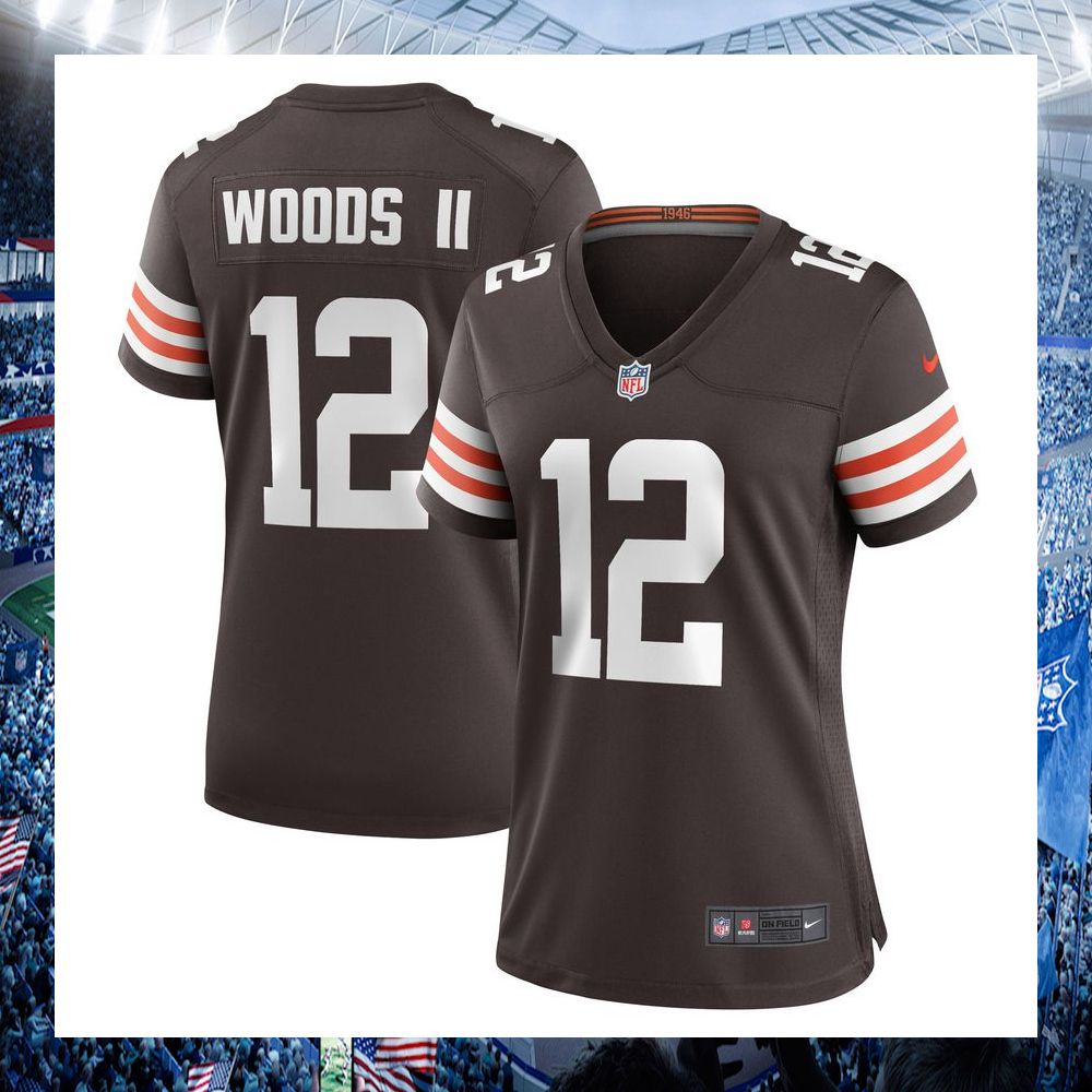 nfl michael woods ii cleveland browns nike womens brown football jersey 1 79