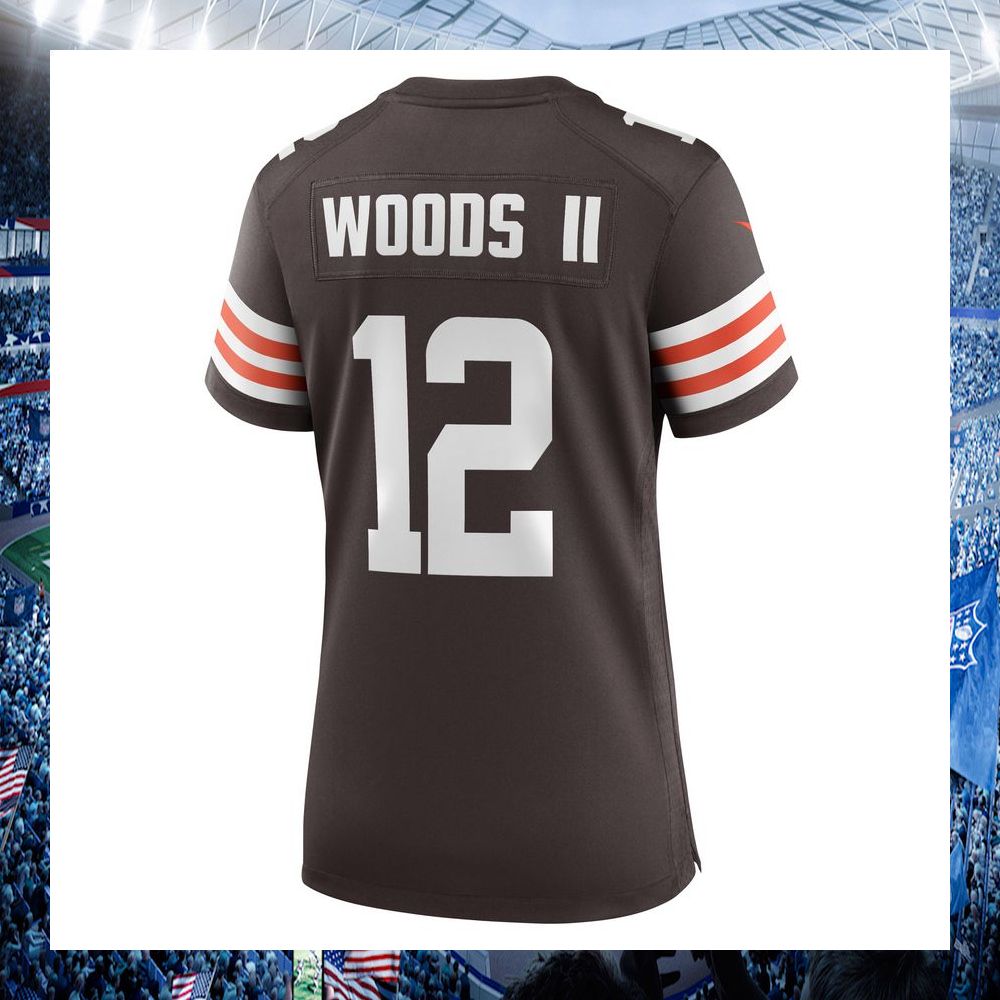 nfl michael woods ii cleveland browns nike womens brown football jersey 3 433