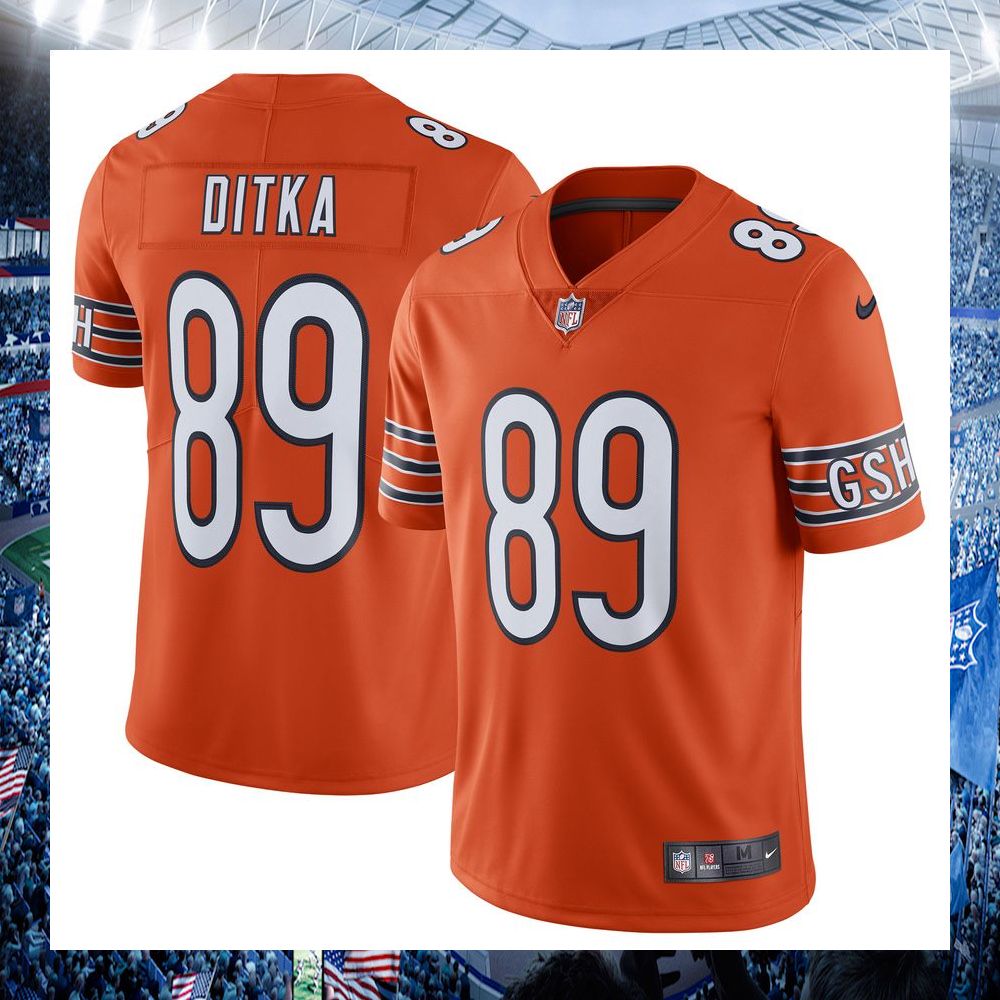 nfl mike ditka chicago bears nike alternate vapor untouchable limited retired orange football jersey 1 32