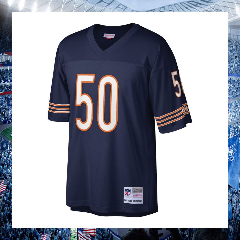 nfl mike singletary chicago bears mitchell ness retired legacy replica navy football jersey 2 310