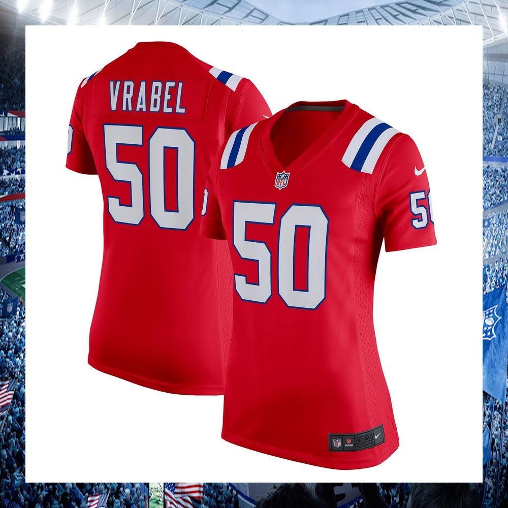 nfl mike vrabel new england patriots nike womens retired red football jersey 4 276