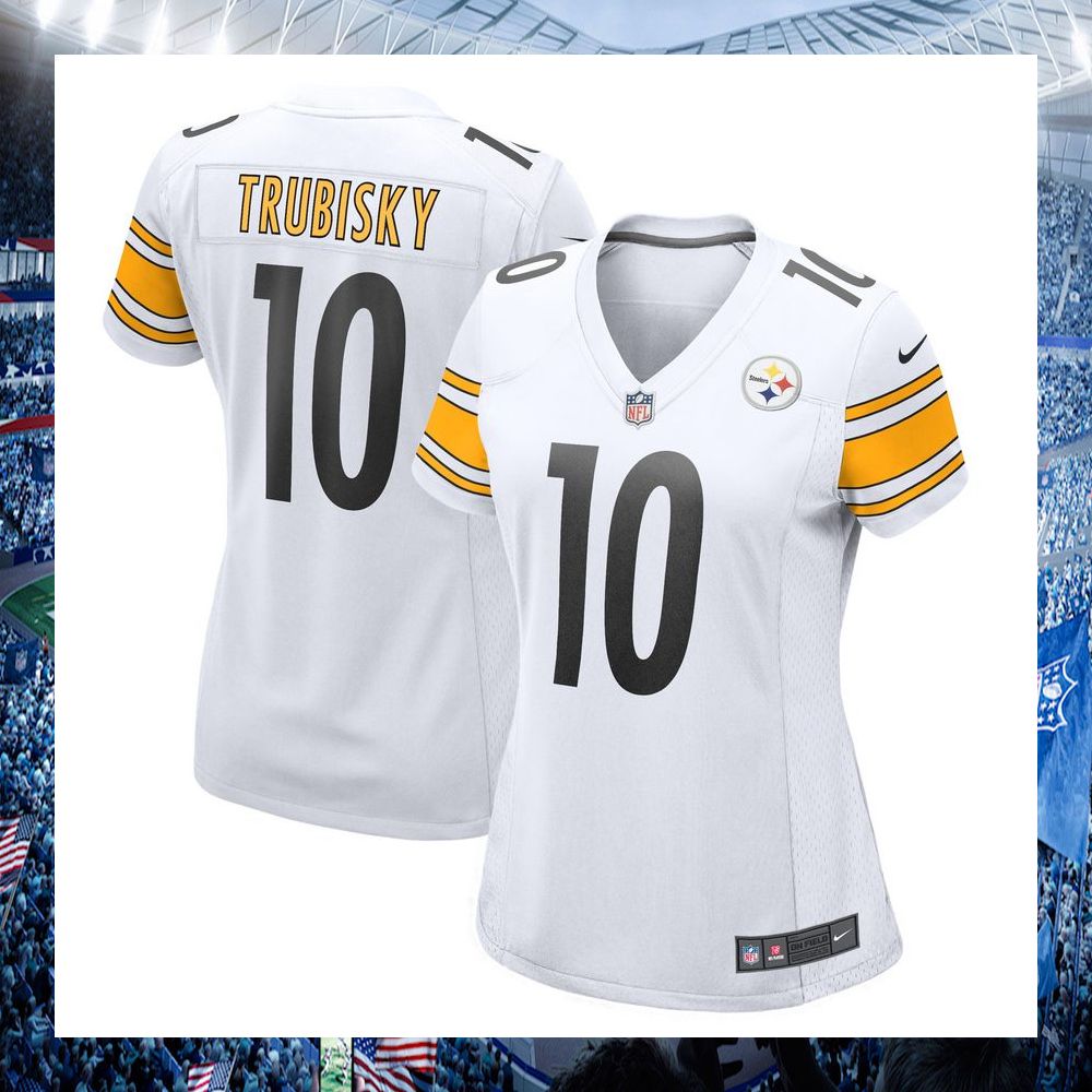 nfl mitchell trubisky pittsburgh steelers nike womens white football jersey 4 909