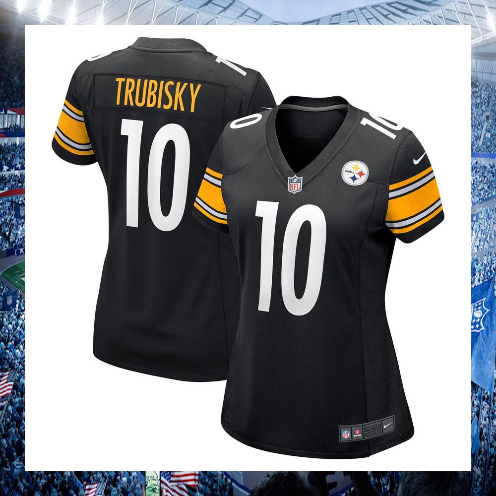 nfl mitchell trubisky pittsburgh steelers nike womens white football jersey 5 653