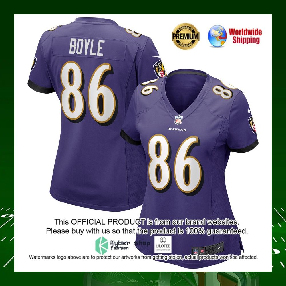 nfl nick boyle baltimore ravens nike womens purple football jersey 1 90