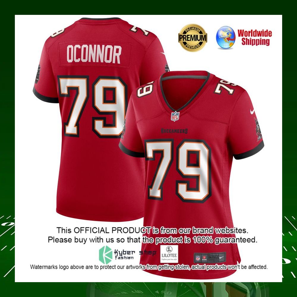 nfl patrick oconnor tampa bay buccaneers nike womens red football jersey 1 347
