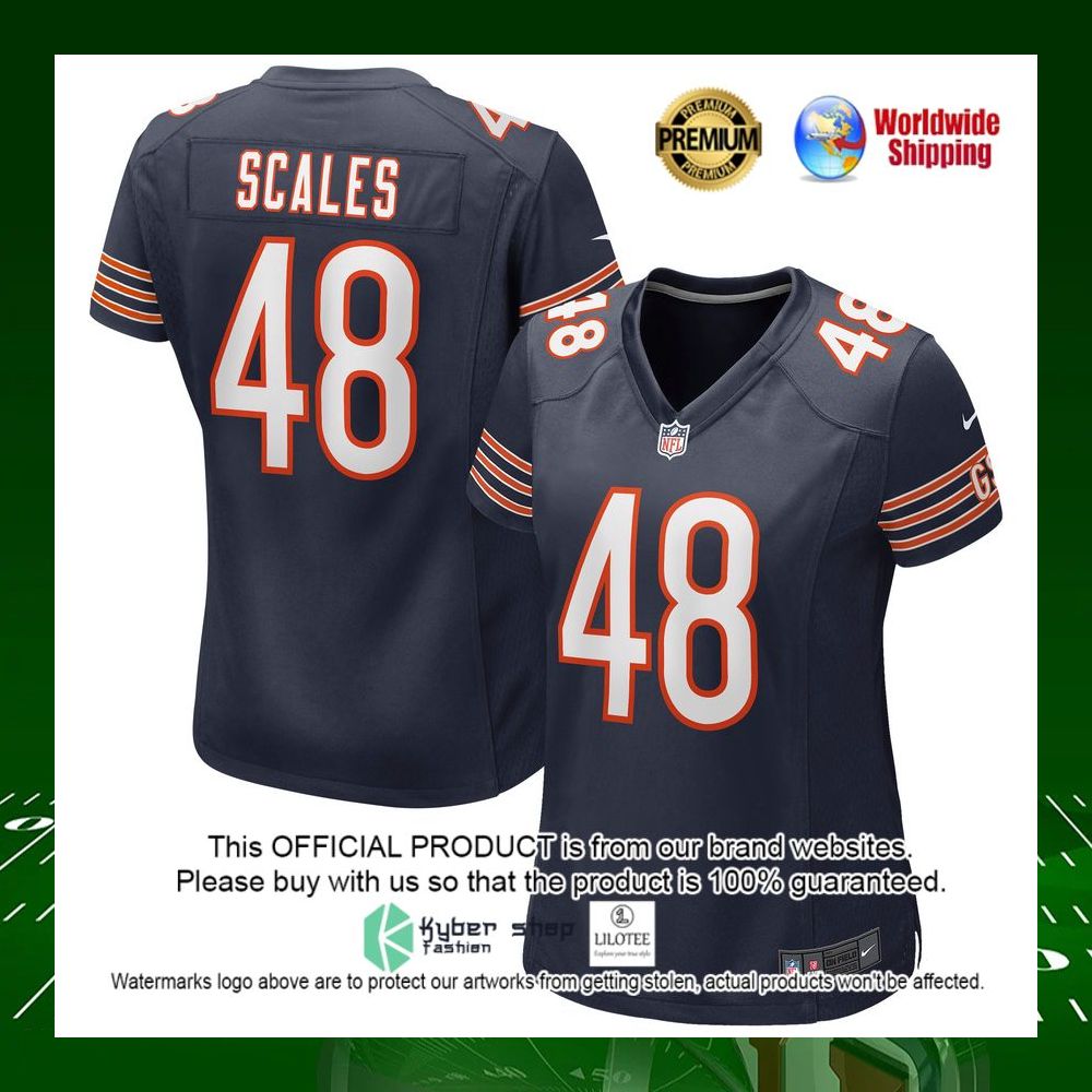 nfl patrick scales chicago bears nike womens navy football jersey 1 340
