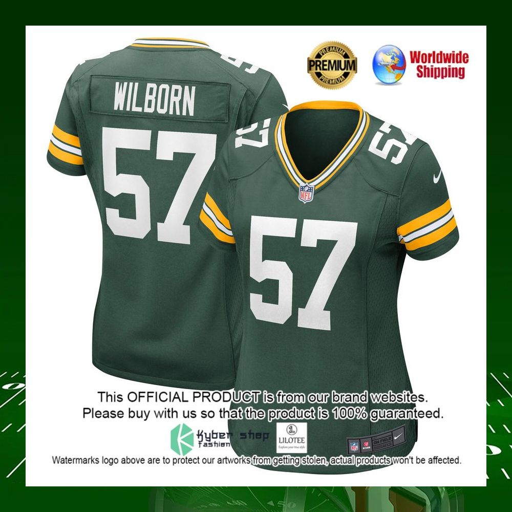nfl ray wilborn green bay packers nike womens green football jersey 1 985