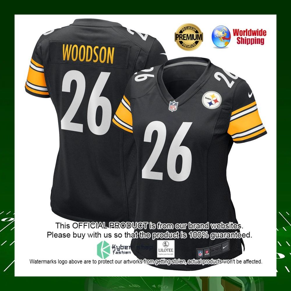 nfl rod woodson pittsburgh steelers nike womens black football jersey 1 851