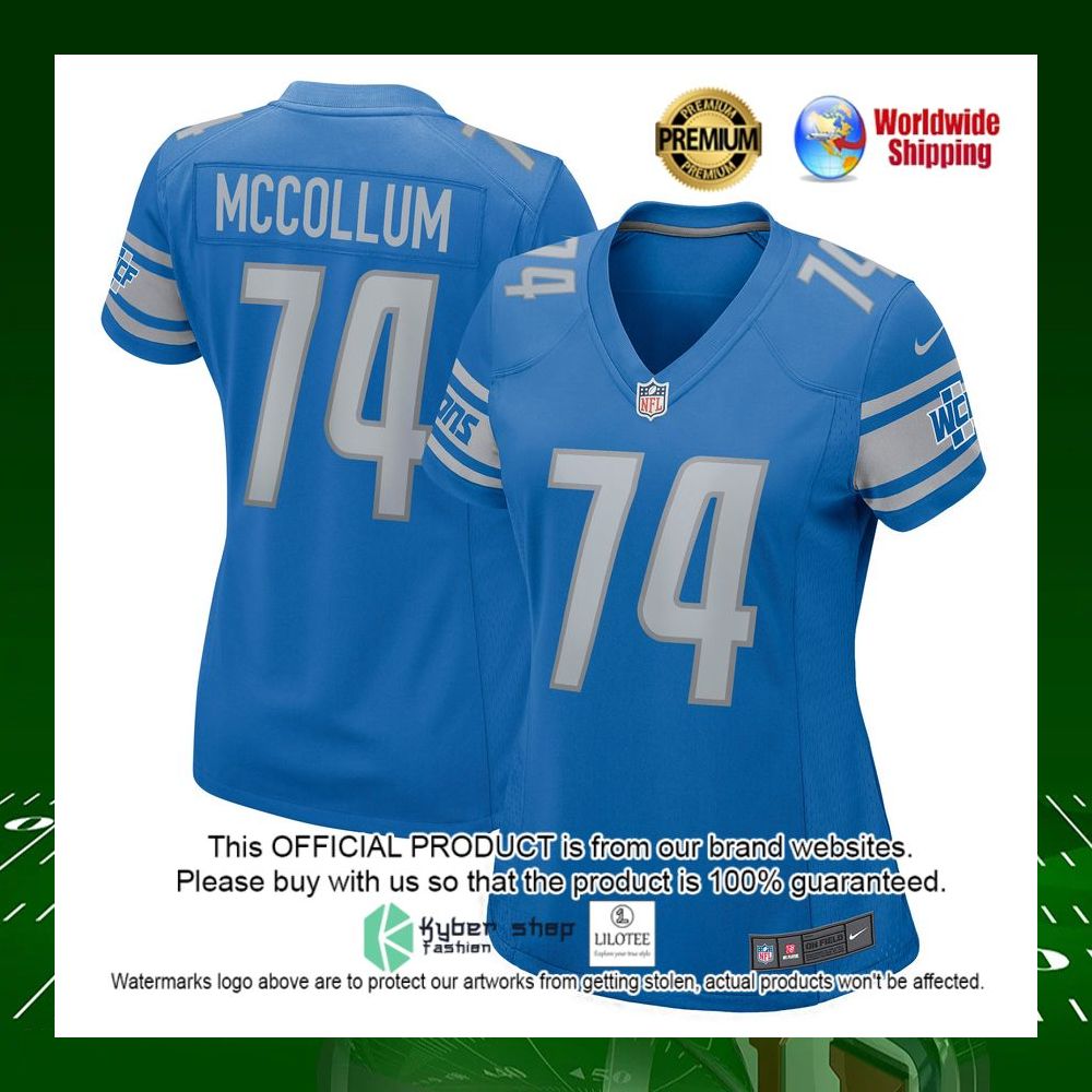 nfl ryan mccollum detroit lions nike womens blue football jersey 1 55