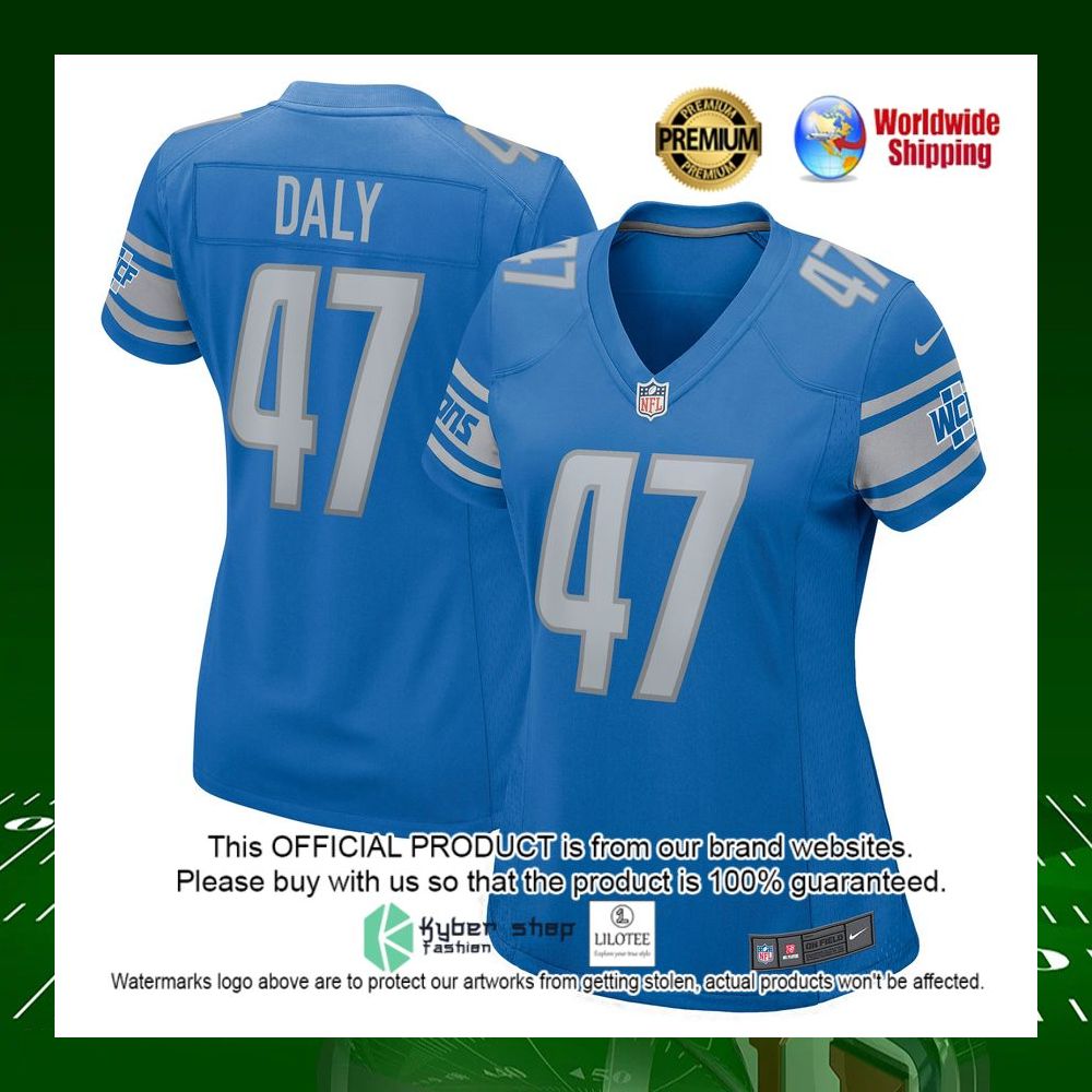 nfl scott daly detroit lions nike womens blue football jersey 1 327