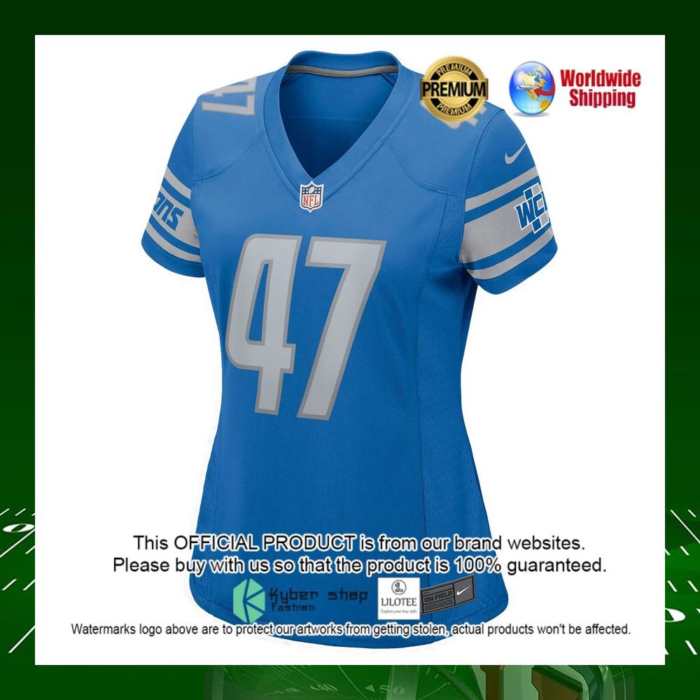 nfl scott daly detroit lions nike womens blue football jersey 2 567
