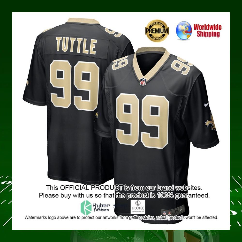 nfl shy tuttle new orleans saints nike black football jersey 1 517