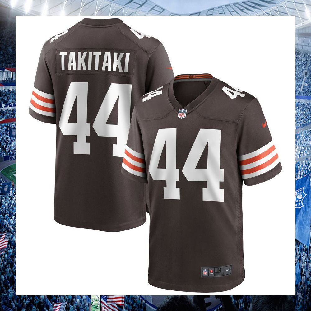 nfl sione takitaki cleveland browns nike brown football jersey 1 605