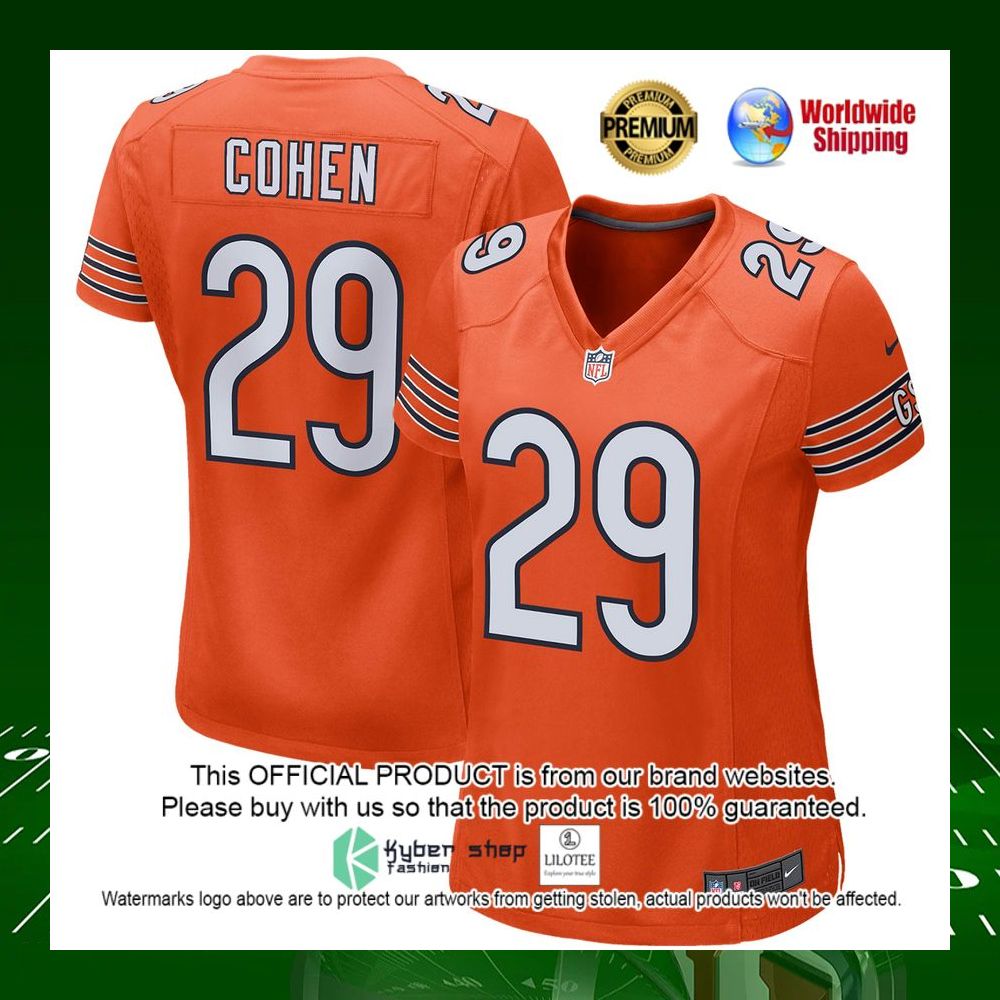 nfl tarik cohen chicago bears nike womens orange football jersey 1 734