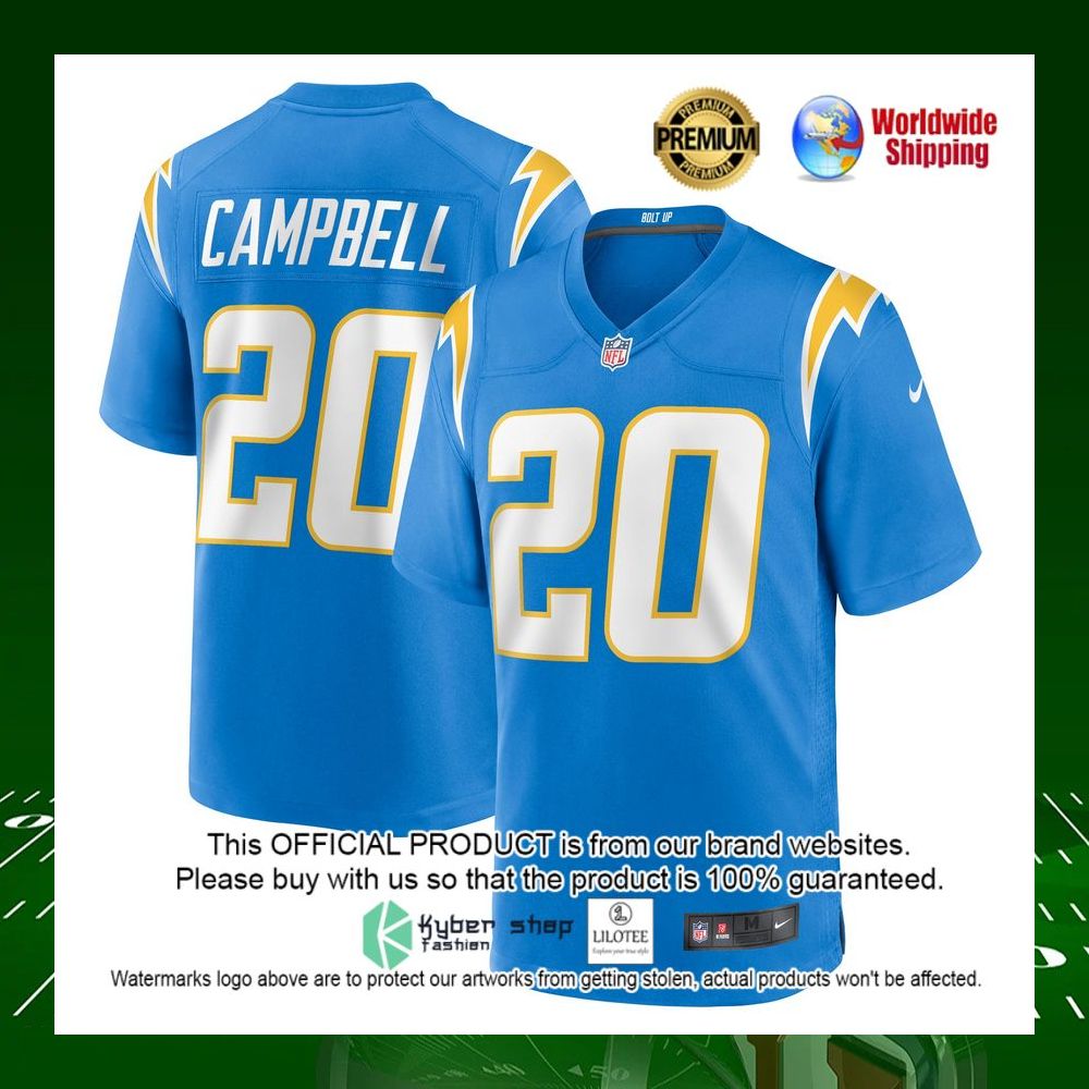 nfl tevaughn campbell los angeles chargers nike powder blue football jersey 1 608