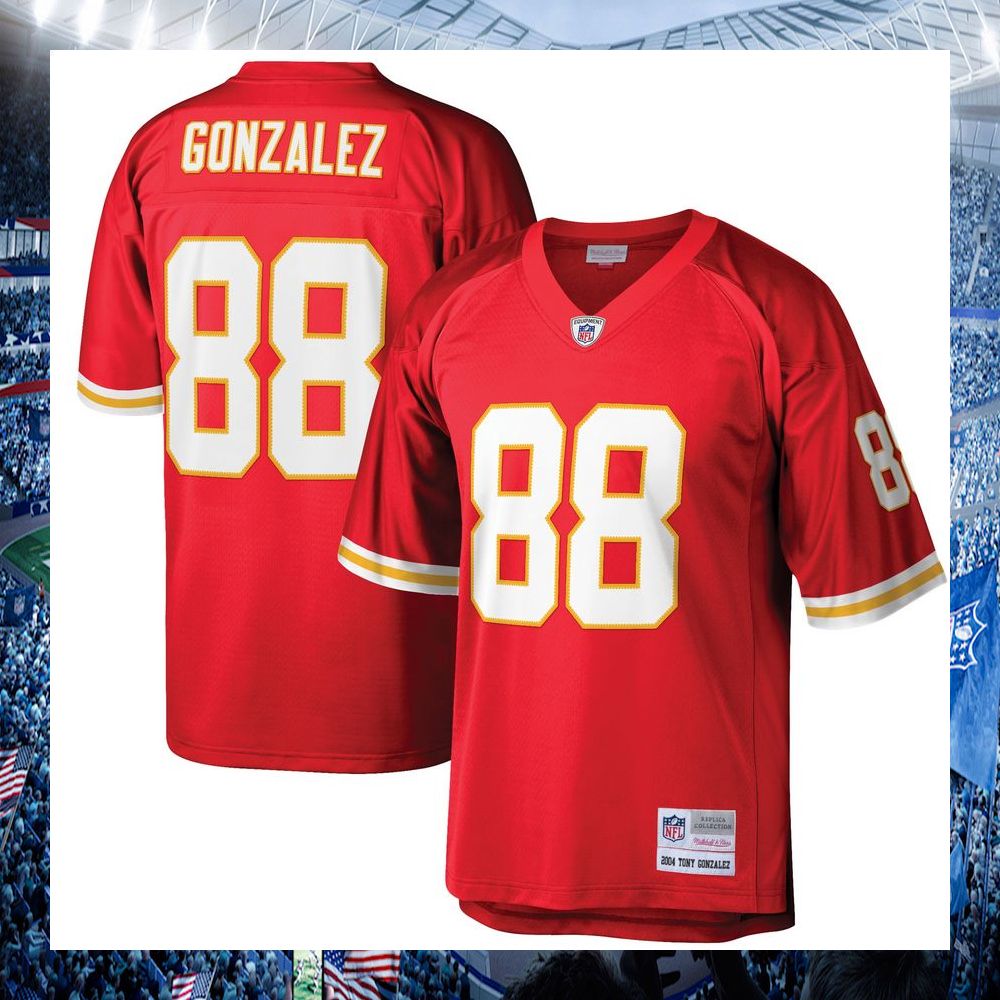 nfl tony gonzalez kansas city chiefs mitchell ness retired legacy replica red football jersey 1 443