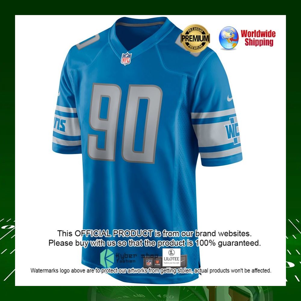 nfl trey flowers detroit lions nike blue football jersey 2 558