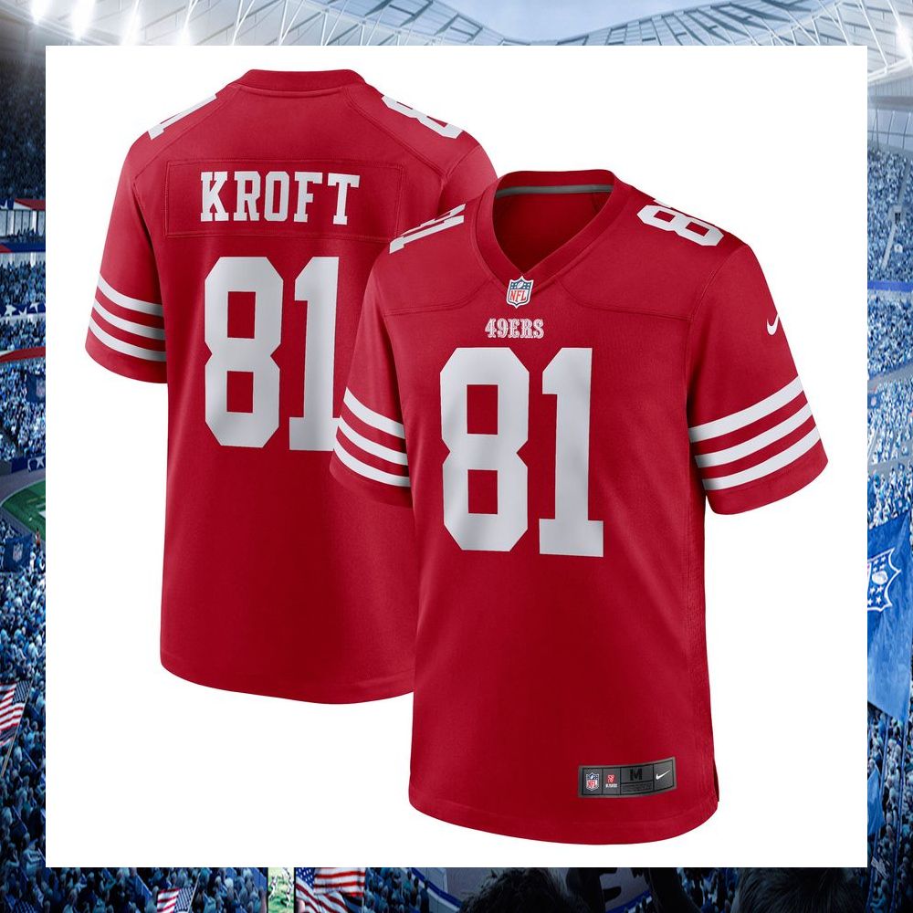 nfl tyler kroft san francisco 49ers nike scarlet football jersey 1 192