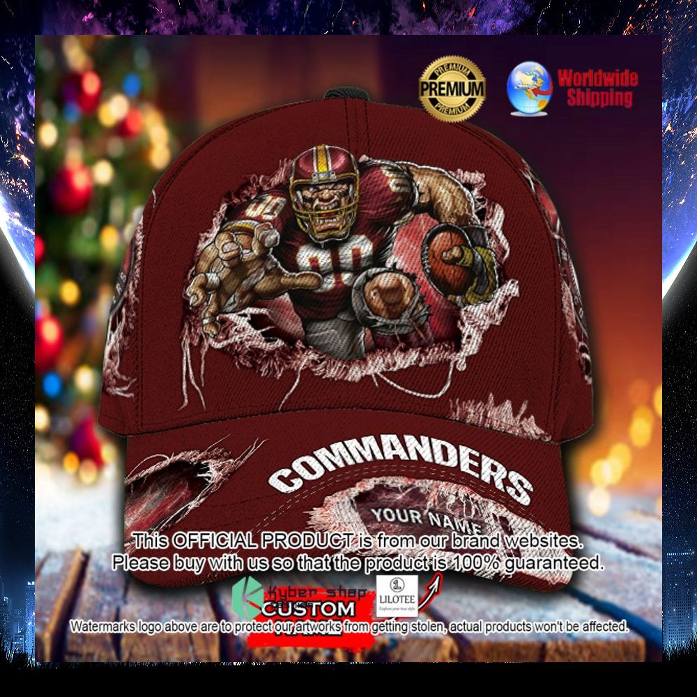 nfl washington commanders mascot custom name cap 1 181